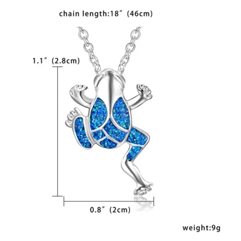Sterling Silver Fire Frog Necklace - Picture 2 of 2